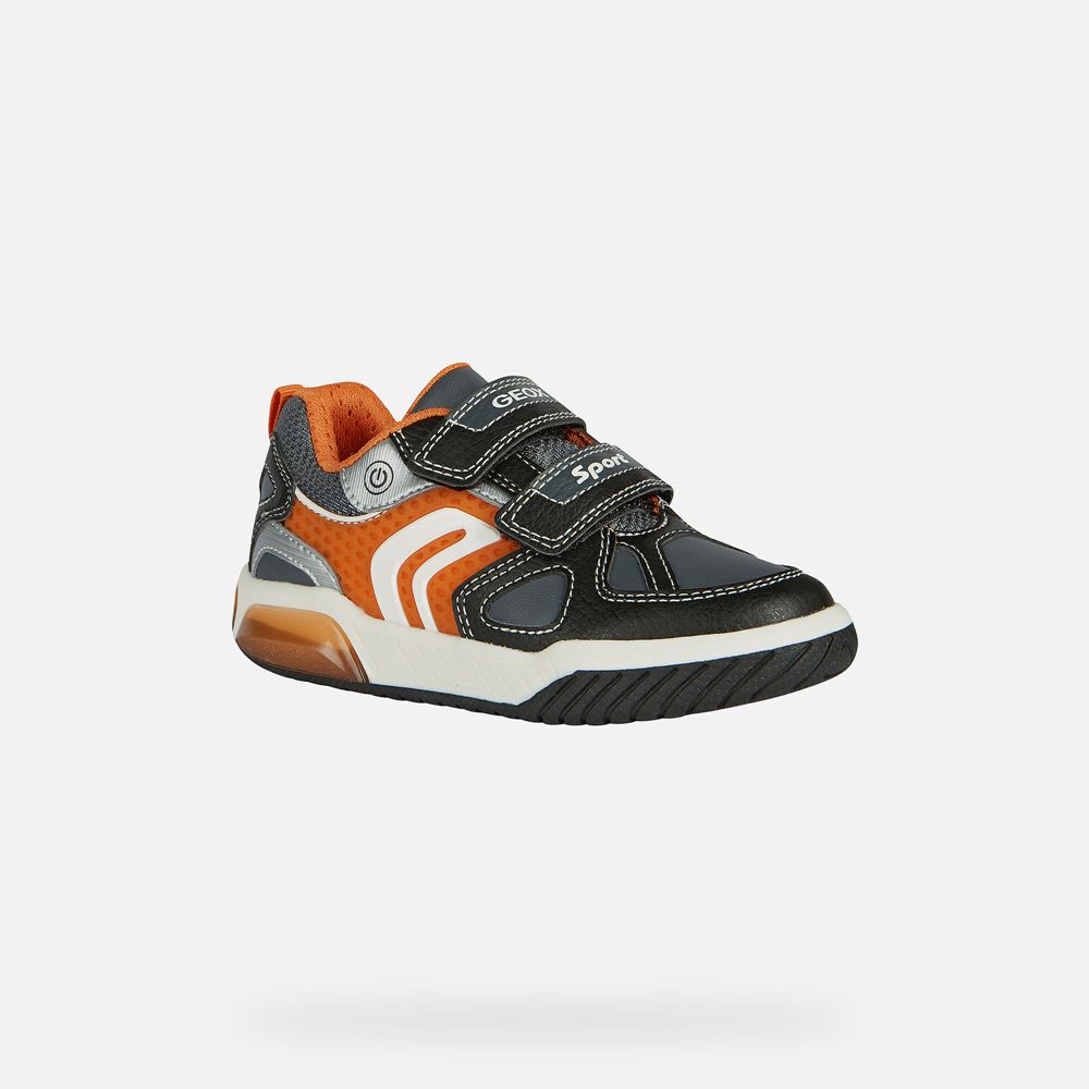 Basket Geox Inek - Noir/Orange - Garcon 864275-YUN